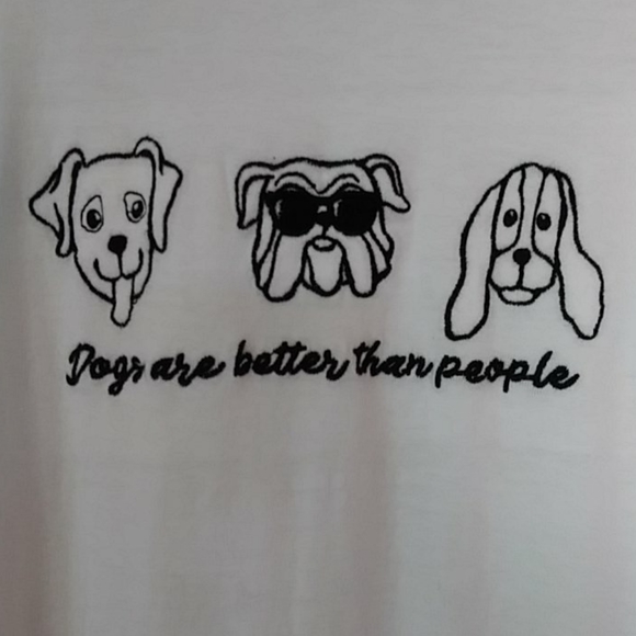 Sweet Soul "DOGS" SS Roll Cuff Tee Shirt Large - Picture 2 of 10